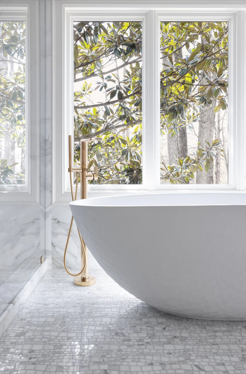 Sinuous Calacatta Gold Marble Mosaic Artistic Tile - Zicana Boutique - 5