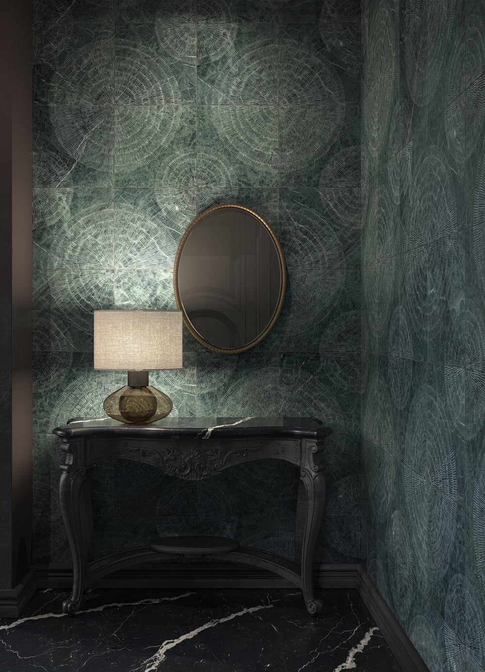 Soleil Green Serpentine Decorative Tile Zicana Boutique - Zicana Boutique - 2