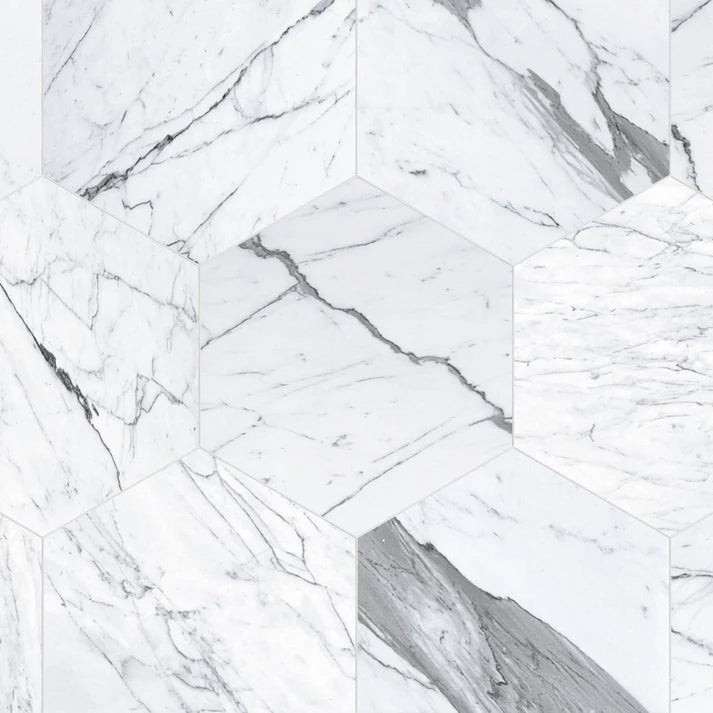 Statuary Extra Polished Marble 10 1/2'' Hexagon Zicana Boutique - Zicana Boutique - 1