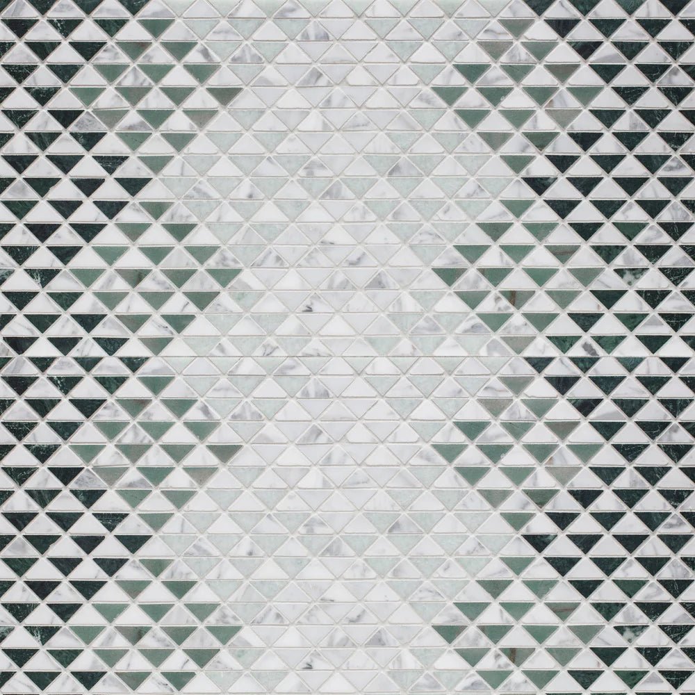 Triangolo Green Blend Mosaic Artistic Tile - Zicana Boutique - 1