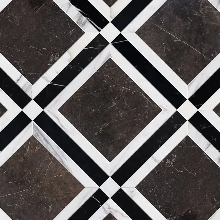 Umbraline Cafe Geometric Waterjet Marble Tile Zicana Boutique - Zicana Boutique - 1