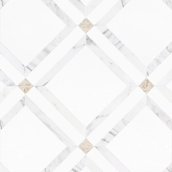 Umbraline Frost Geometric Waterjet Marble Tile Zicana Boutique - Zicana Boutique - 1