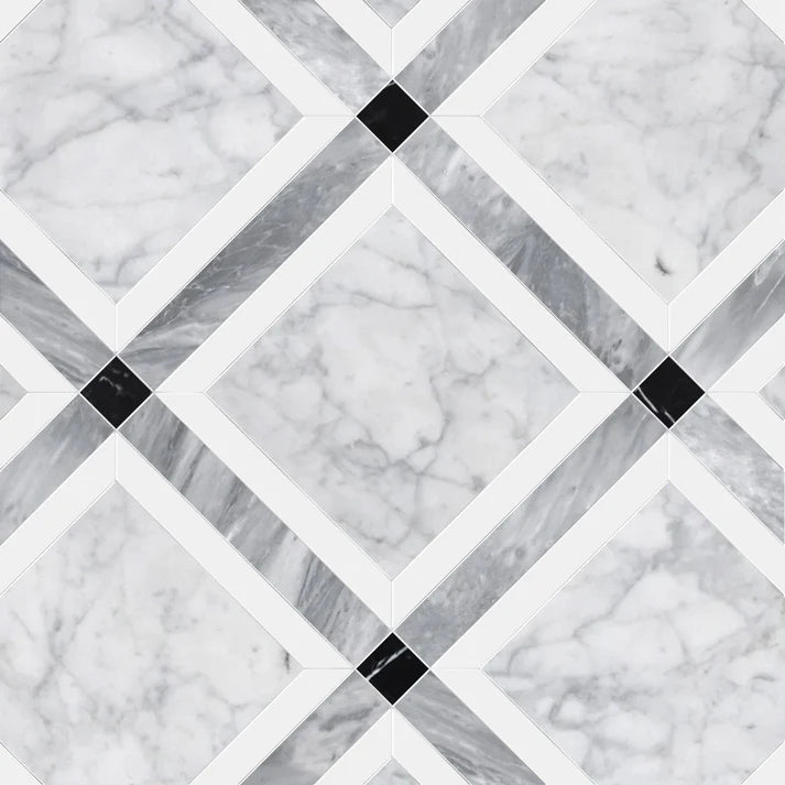 Umbraline Moon Geometric Waterjet Marble Tile Zicana Boutique - Zicana Boutique - 1