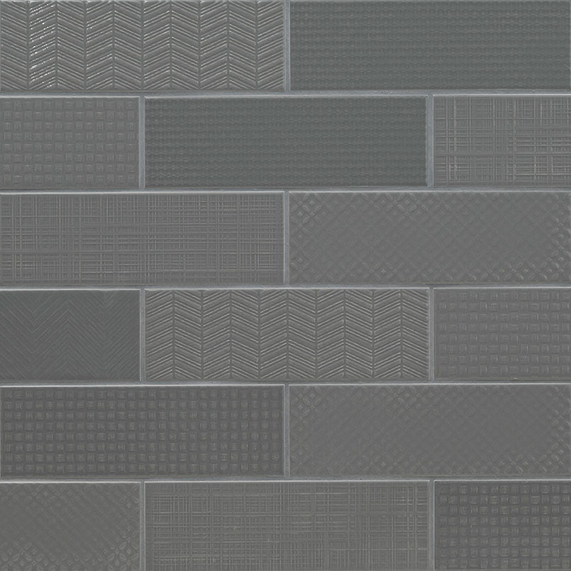 Urbano Graphite 3D Mix Ceramic MSI Field Tiles 4" X 12" MSI - Zicana Boutique - 4