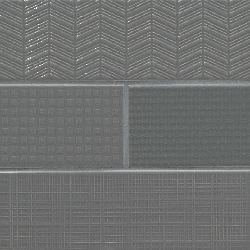 Urbano Graphite 3D Mix Ceramic MSI Field Tiles 4" X 12" MSI - Zicana Boutique - 1