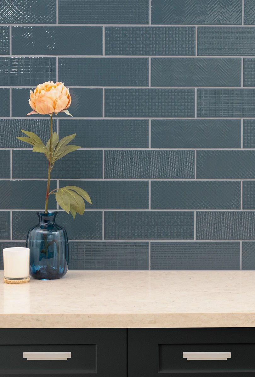 Urbano Navy 3D Mix Ceramic MSI Field Tiles 4" X 12" MSI - Zicana Boutique - 7