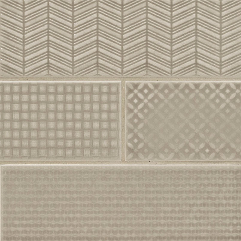 Urbano Warm Concrete 3D Mix Ceramic MSI Field Tiles 4" X 12" MSI - Zicana Boutique - 1