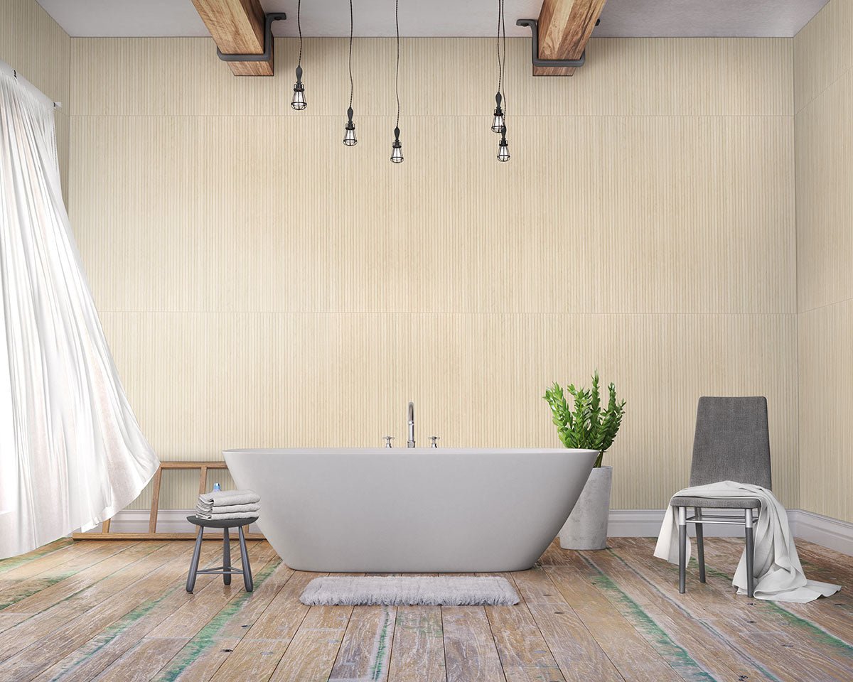 Urbanslat Blonde Ceramic MSI Field Tiles 16" X 48" Fluted MSI - Zicana Boutique - 2