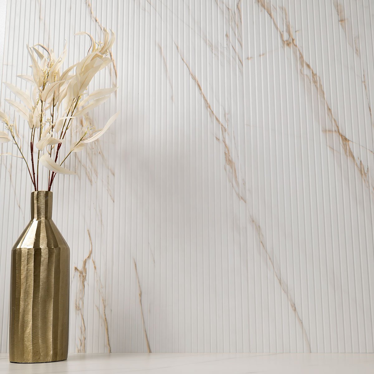 Urbanslat Marmi Gold Ceramic MSI Field Tiles 16" X 48" Fluted MSI - Zicana Boutique - 14