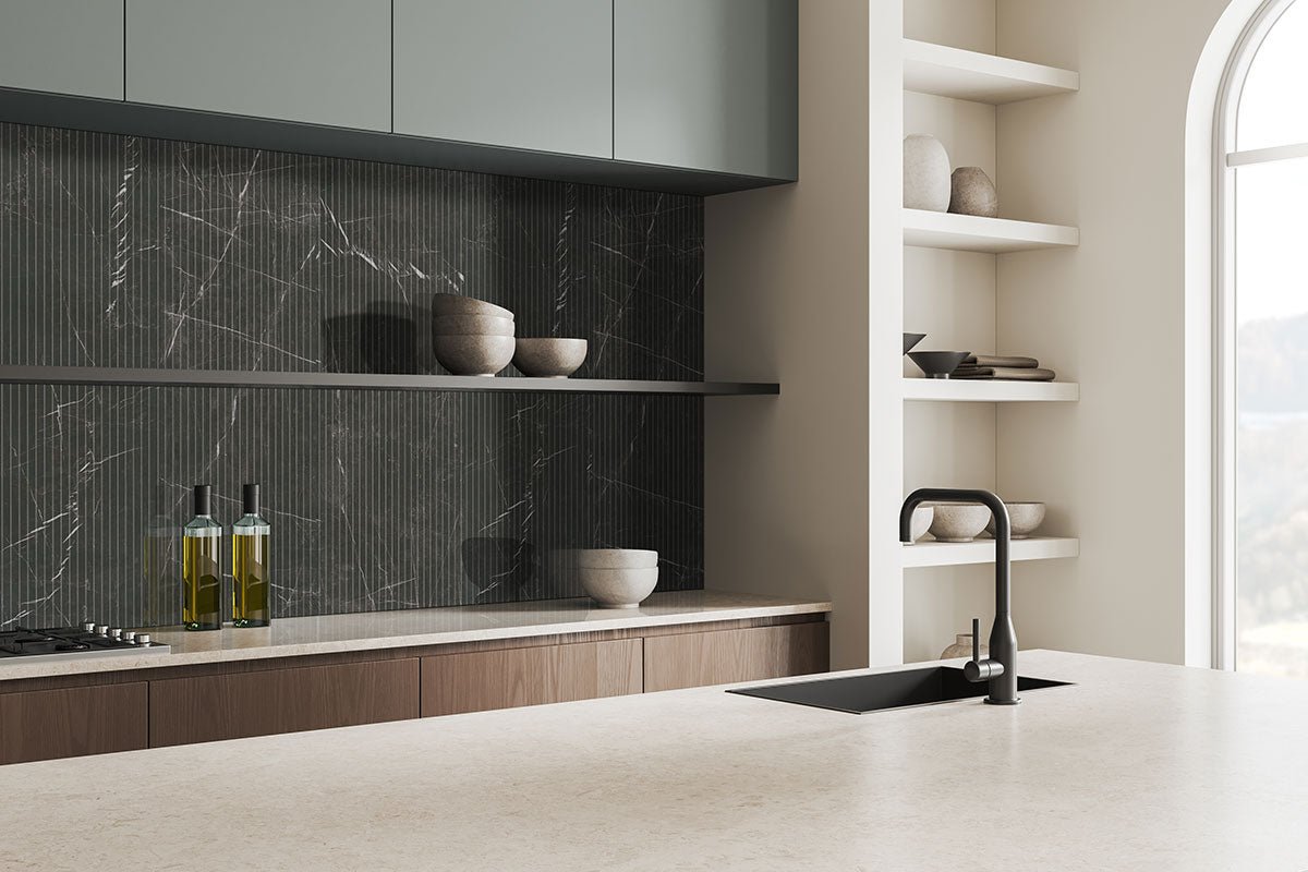Urbanslat Marmi Noir Ceramic MSI Field Tiles 16" X 48" Fluted MSI - Zicana Boutique - 10