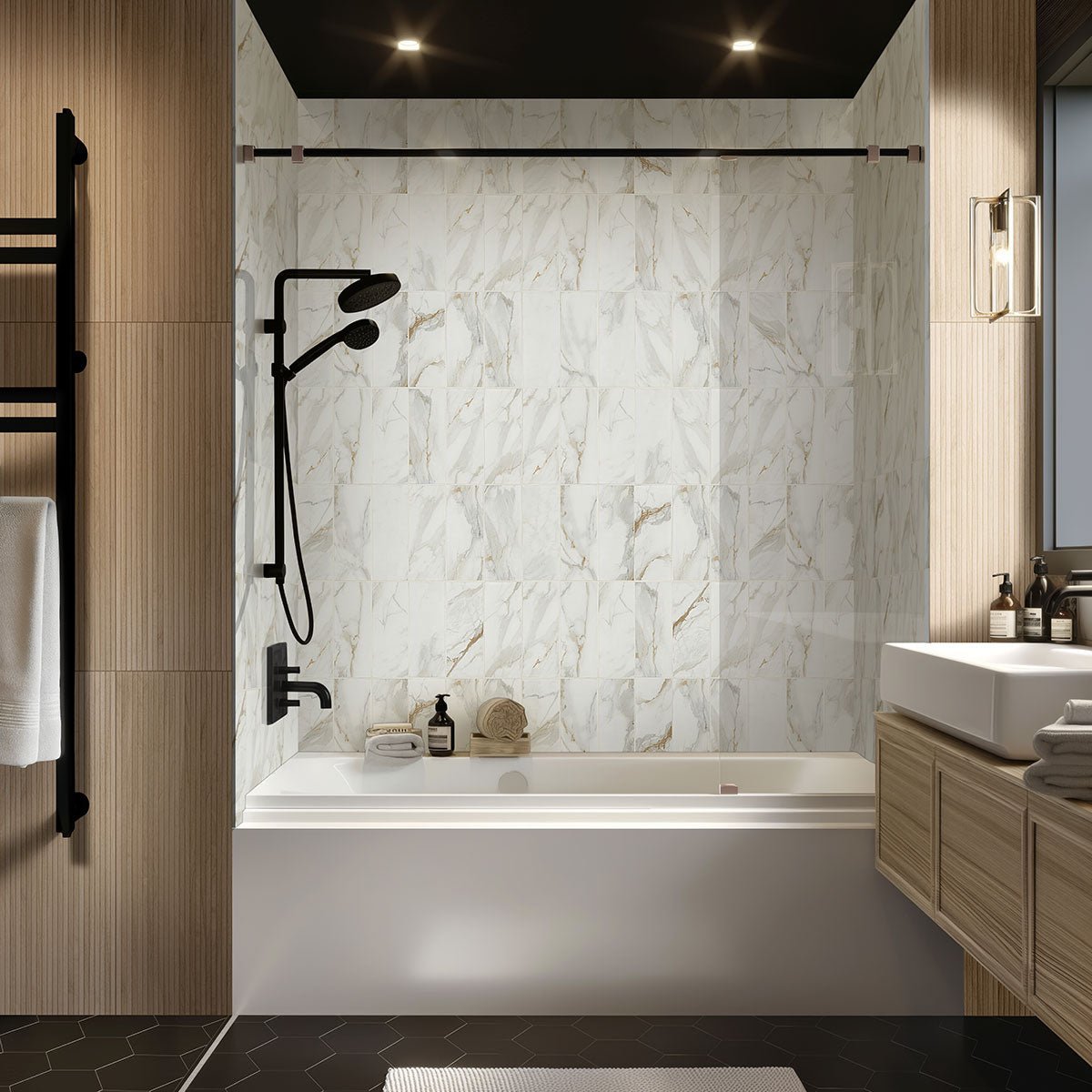 Urbanslat Natural Ceramic MSI Field Tiles 16" X 48" Fluted MSI - Zicana Boutique - 16