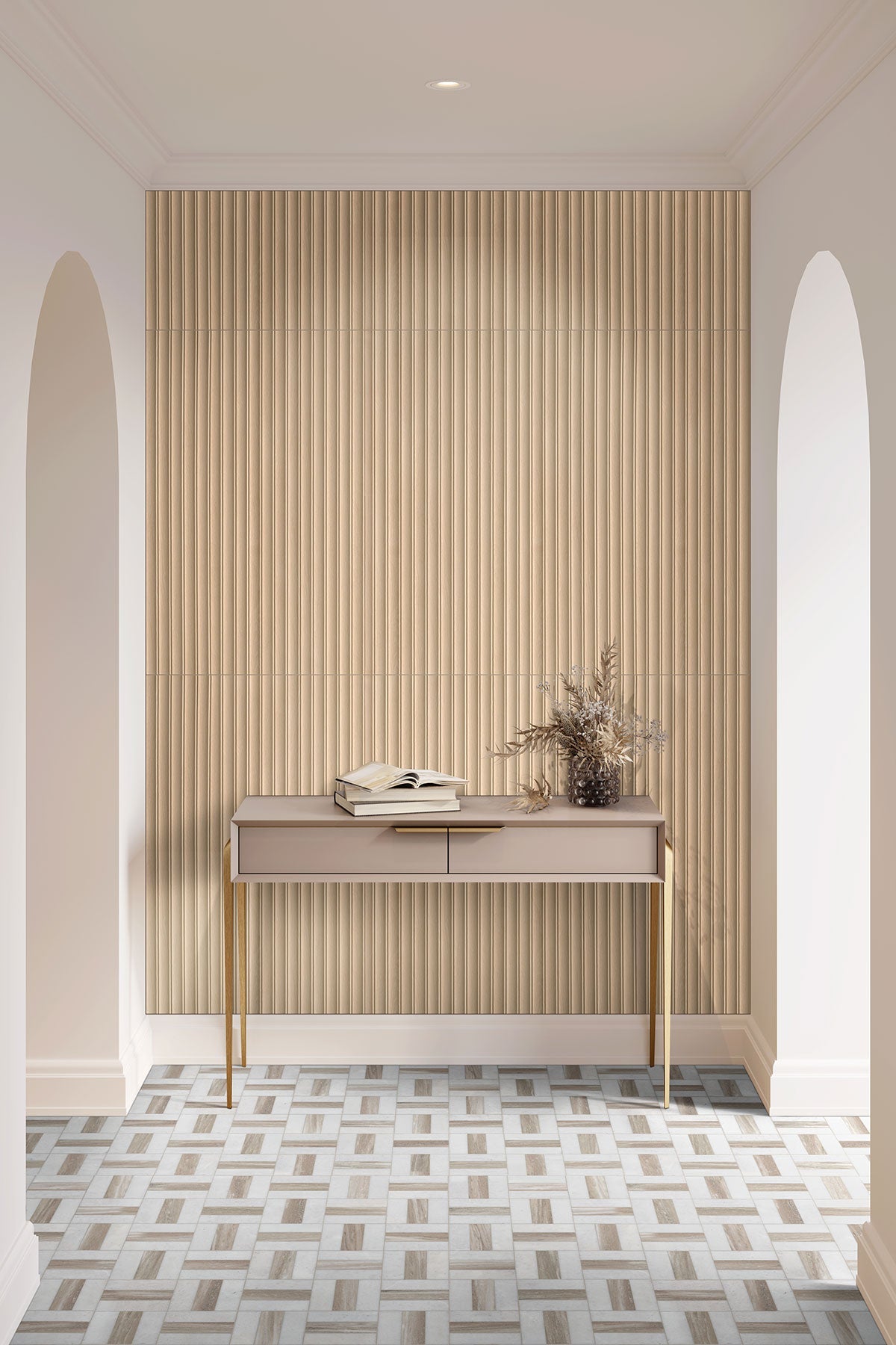 Urbanslat Oak Ceramic MSI Field Tiles 16" X 48" Fluted MSI - Zicana Boutique - 2