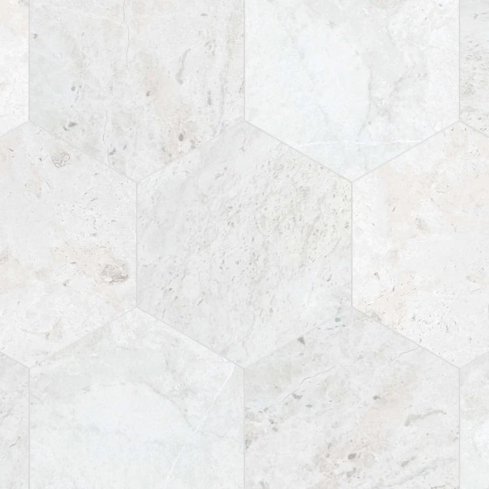 Vanilla Creme Polished Marble 10 1/2'' Hexagon Zicana Boutique - Zicana Boutique - 1
