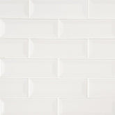 Whisper White Beveled Ceramic MSI Mosaic Tiles 2" X 6" Subway Pattern MSI - Zicana Boutique - 1