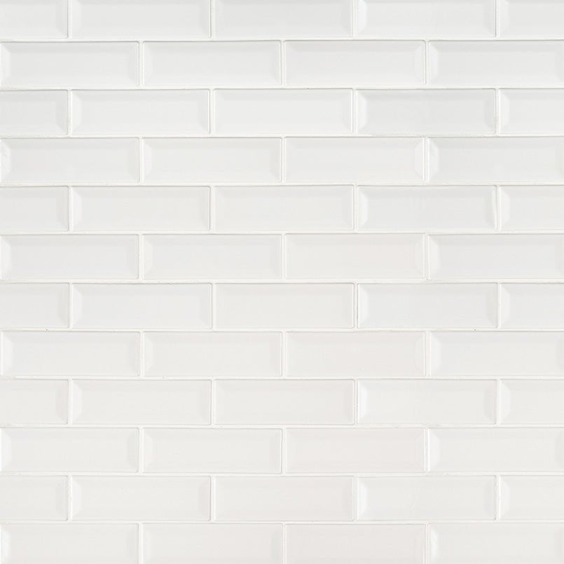 Whisper White Beveled Ceramic MSI Mosaic Tiles 2" X 6" Subway Pattern MSI - Zicana Boutique - 4
