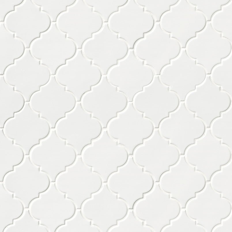 Whisper White Ceramic MSI Mosaic Tiles 11" X 15" Arabesque Pattern MSI - Zicana Boutique - 8