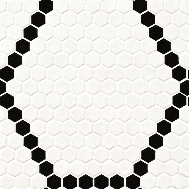 White And Black Porcelain MSI Field Tiles 1" Hive Pattern MSI - Zicana Boutique - 1