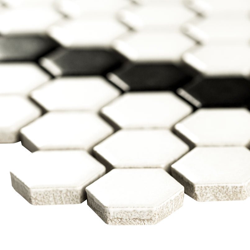 White And Black Porcelain MSI Field Tiles 1" Hive Pattern MSI - Zicana Boutique - 3