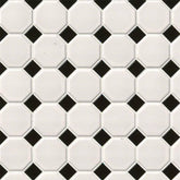 White And Black Porcelain MSI Mosaic Tiles 12" X 12" Octagon Pattern MSI - Zicana Boutique - 1