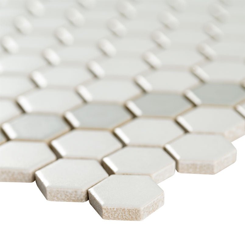 White And Gray Porcelain MSI Mosaic Tiles 12" X 12" Hive Pattern MSI - Zicana Boutique - 3