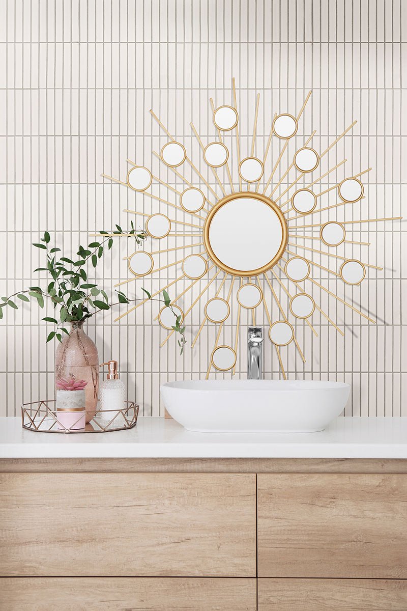 White Porcelain MSI Mosaic Tiles 1" X 6" Stack Pattern MSI - Zicana Boutique - 2