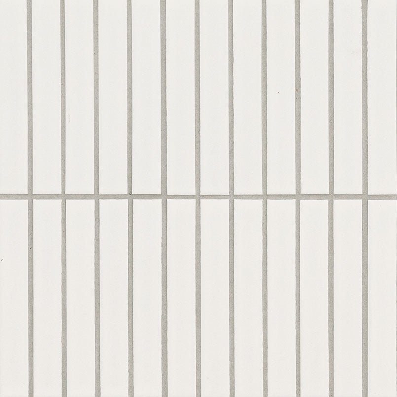 White Porcelain MSI Mosaic Tiles 1" X 6" Stack Pattern MSI - Zicana Boutique - 1