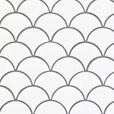 White Porcelain MSI Mosaic Tiles 10" X 13" Fish Scale Pattern MSI - Zicana Boutique - 1