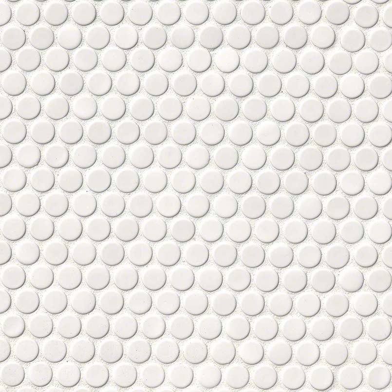 White Porcelain MSI Mosaic Tiles 12" X 13" Penny Round MSI - Zicana Boutique - 1