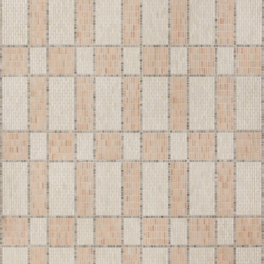 Windowpane Plaid Pink Mosaic Artistic Tile - Zicana Boutique - 3