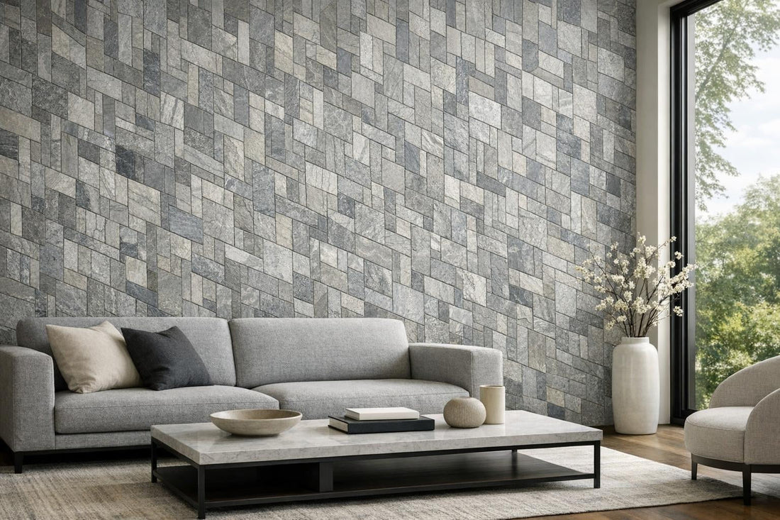 Abbey Road Sea Grey: Transform Spaces with Limestone Mosaic - Zicana Boutique