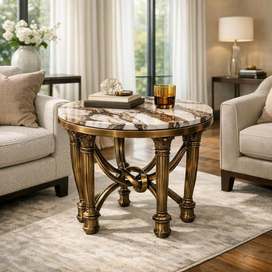 Achilles Side Table: Marble Couture for Luxurious Spaces - Zicana Boutique