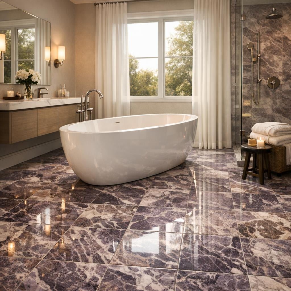Afyon Violet Marble Tile: Luxurious Design by Zicana Boutique - Zicana Boutique