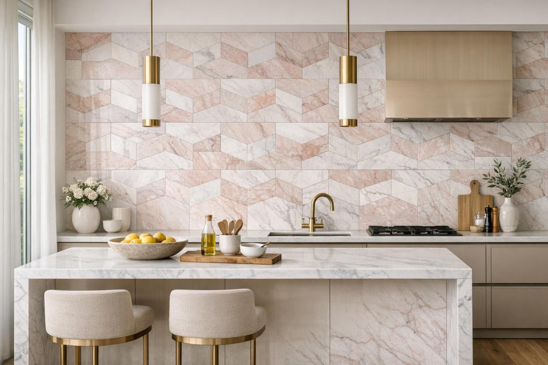 Ali Budd Kata Rosa Marble: Elegance in Artistic Tile - Zicana Boutique