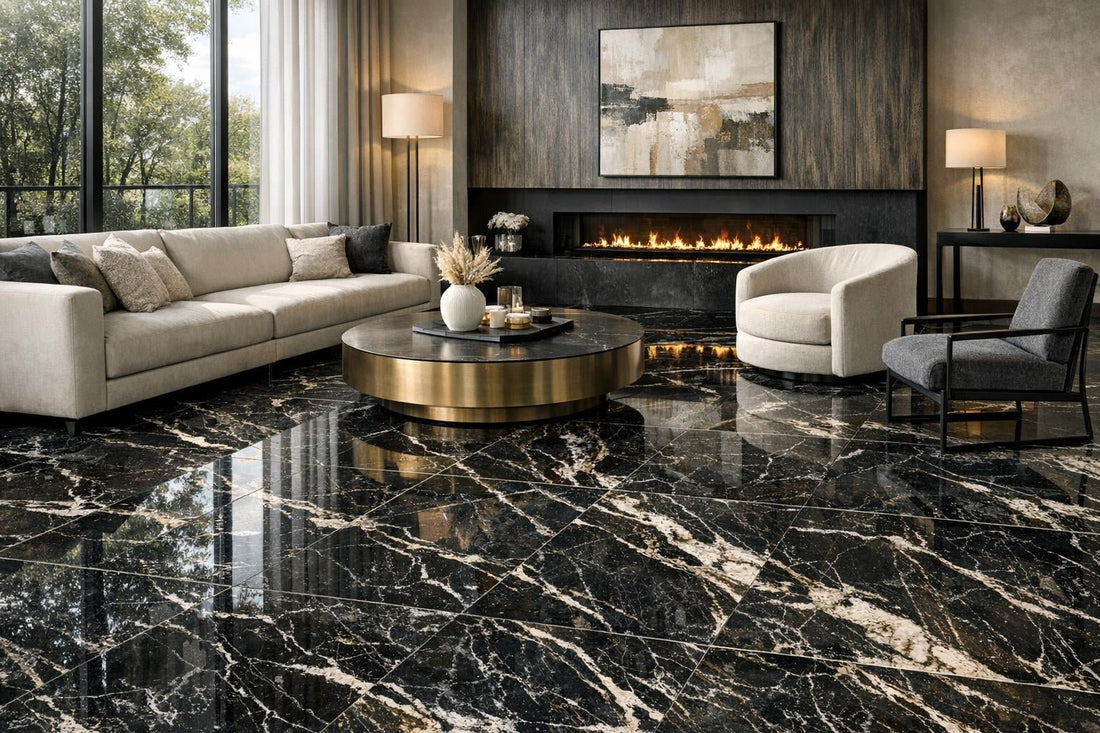 Alison Rose Zephyr Nero Marble Tile: Luxury Design Unveiled - Zicana Boutique