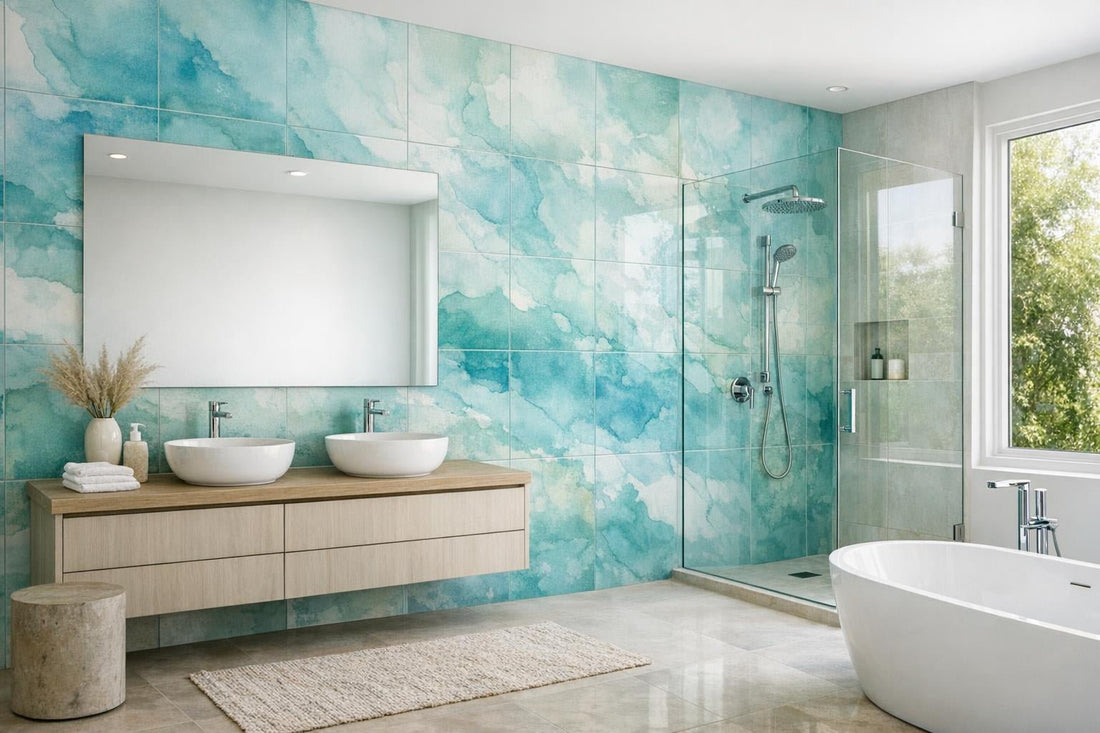 Aquarelle Aqua Tile: Enhance Spaces with Artistic Flair - Zicana Boutique