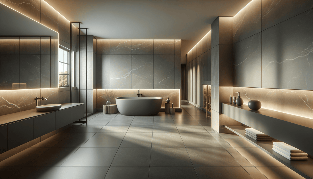 Armani Grey Raphael Porcelain: Elegance in 48" x 48" Tiles - Zicana Boutique