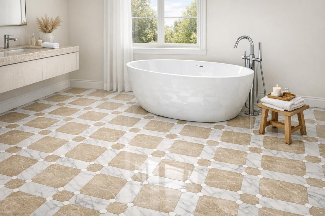 Bella Botticino & Calacatta Dot Tiles: Elegant Design Solutions - Zicana Boutique