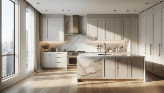 Best Cabinet Colors to Pair With Taj Mahal Quartzite - Zicana Boutique