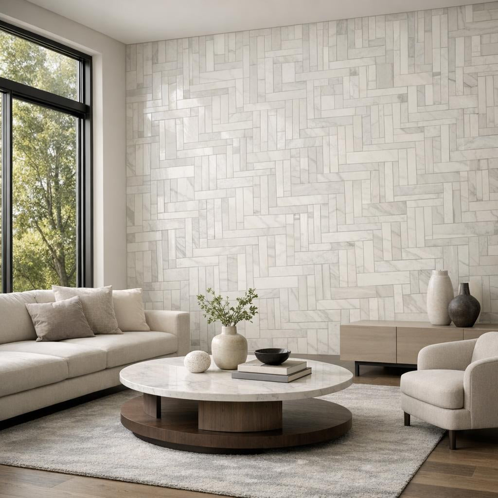 Bianco Dolomiti Dolomite Mosaic: Elevate Spaces with Zicana - Zicana Boutique