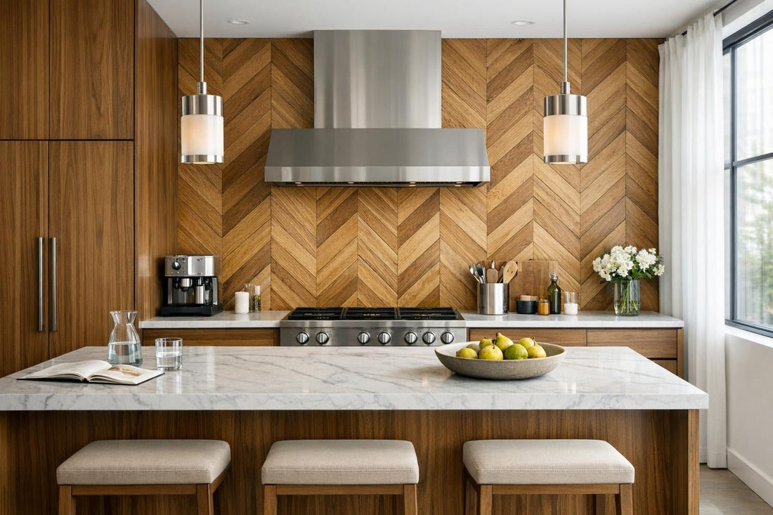 Bois Chevron Miele Tile: Artistic Elegance for Discerning Professionals - Zicana Boutique