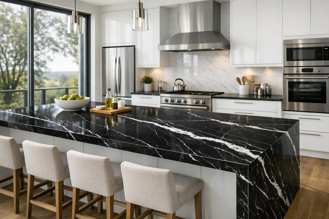 Calacatta Black Laminam: Elegant Solutions for Trades and Homeowners - Zicana Boutique