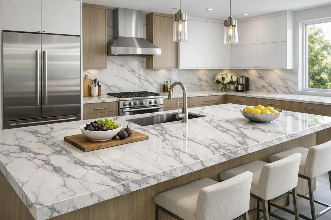Calacatta Graystream Tessa Quartz: Elegance for Discerning Designers - Zicana Boutique