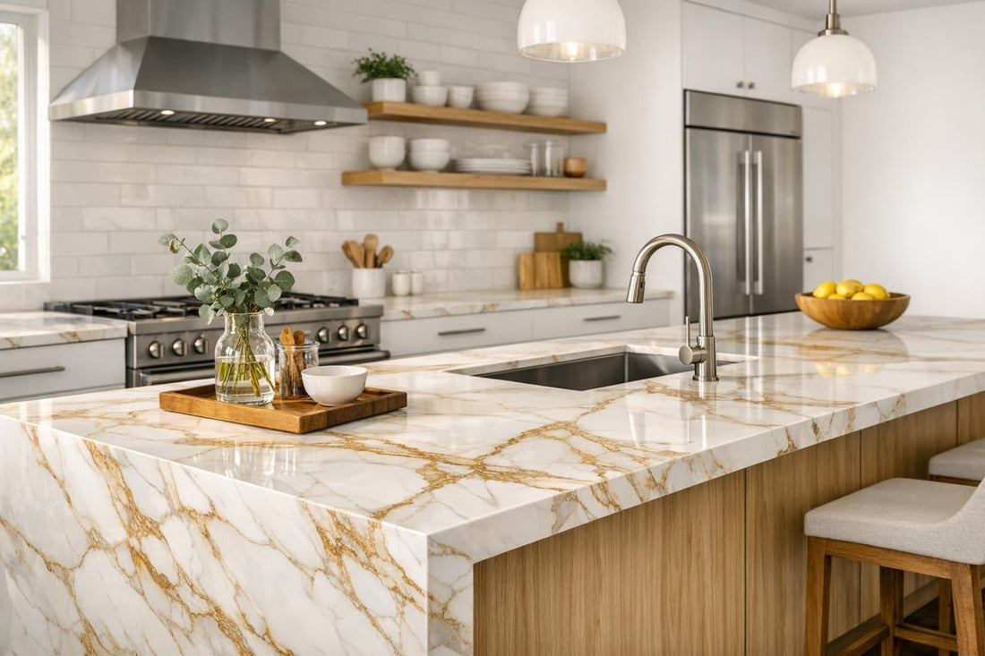 Calacatta Vena Oro Raphael Porcelain: Luxury for Pros & Homeowners - Zicana Boutique