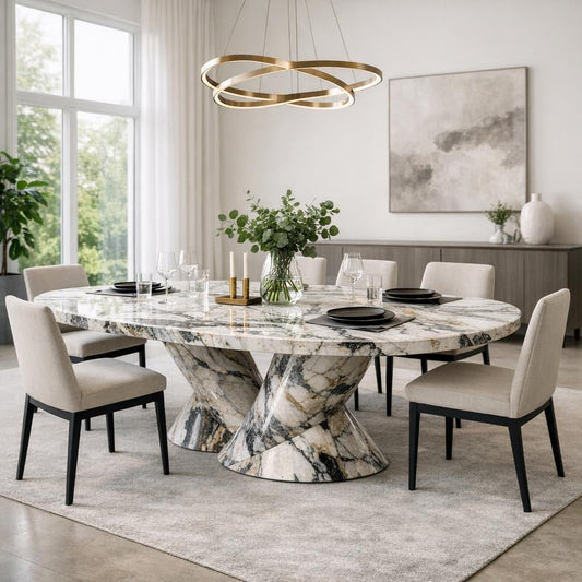 Cassiopea Dining Table - Marble Couture for Elegant Spaces - Zicana Boutique