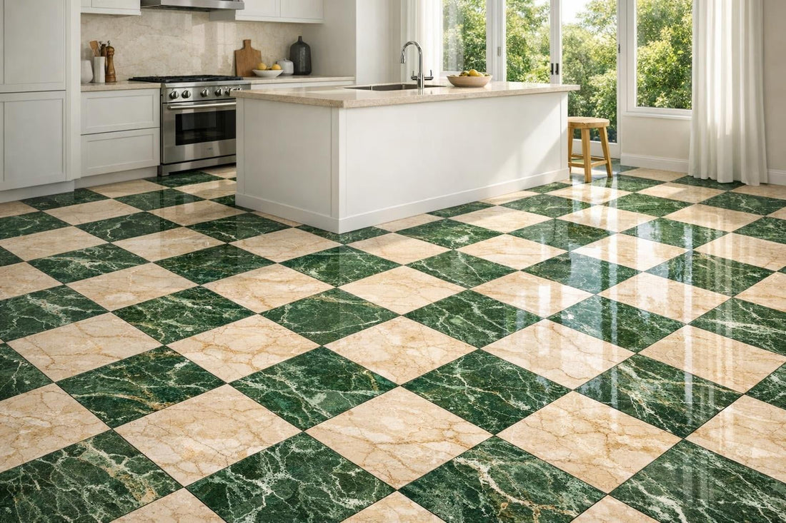 Checkerboard Diano Royale & Paradise Marble Tile Guide - Zicana Boutique