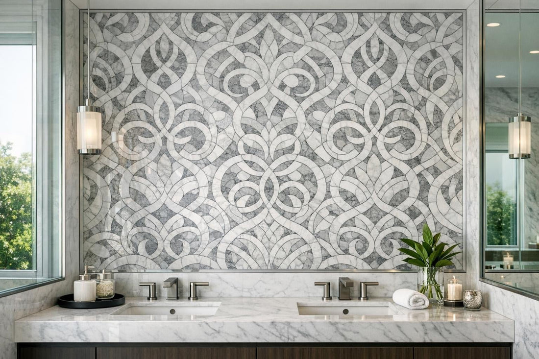 Curvona Gliora Circa Marble Mosaic: Elegant Zicana Solutions - Zicana Boutique