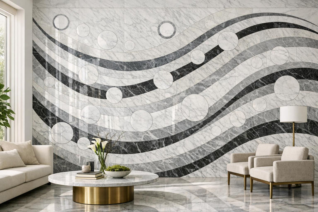 Curvona Nuni Marble Mosaic: Elevate Interiors with Zicana - Zicana Boutique