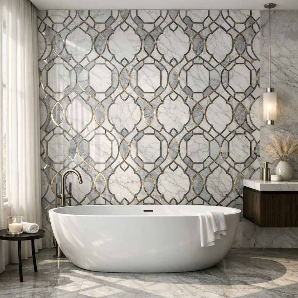 Curvona Tara Marble Mosaic: Elevate Home Design with Zicana - Zicana Boutique
