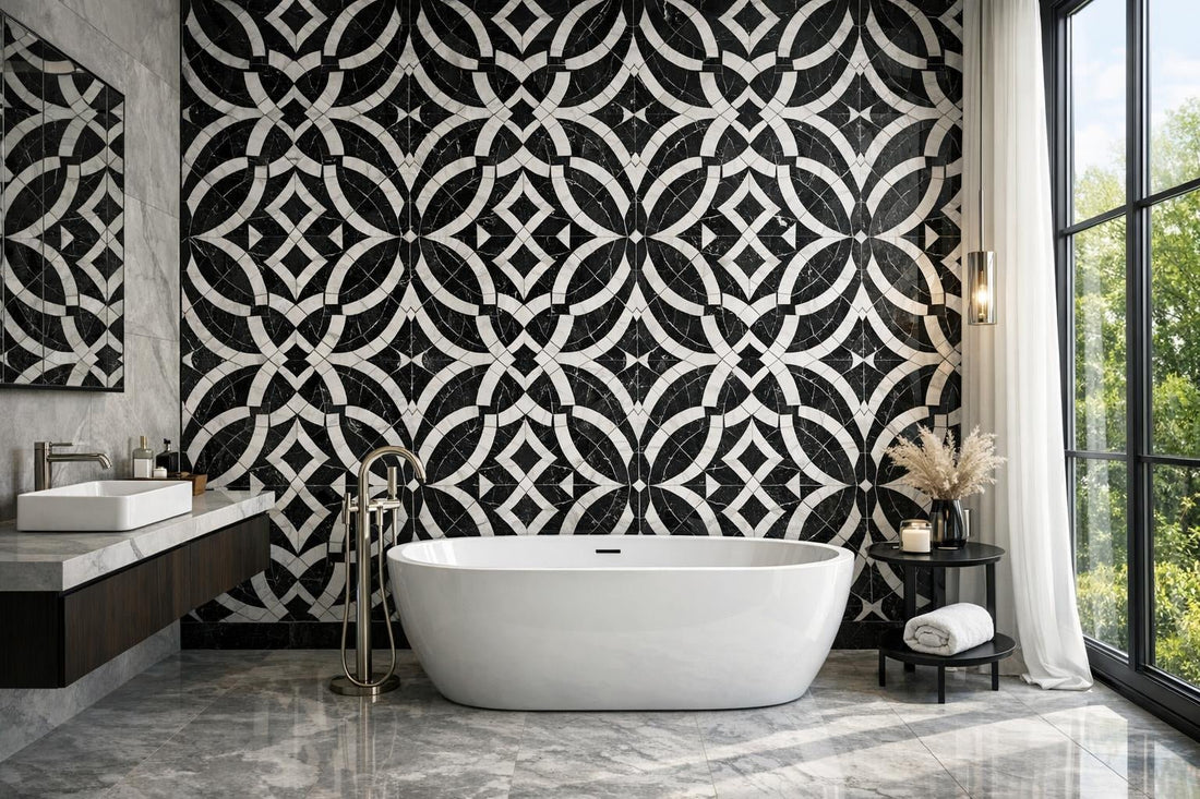 Decova Danaka Noir Geometric Mosaic: Elevate Design Elegance - Zicana Boutique