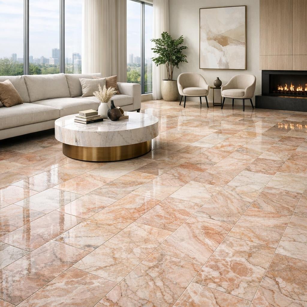 Desert Peach Marble Tile: Enhance Luxury Spaces with Zicana - Zicana Boutique